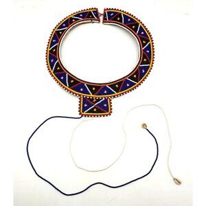 Vintage African Maasai Kenya Hand Made Beaded Necklace Warrior Marriage Social